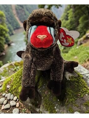 Ty Beanie Baby Cheeks 1999 Mandrill Baboon Plush w/ Tags